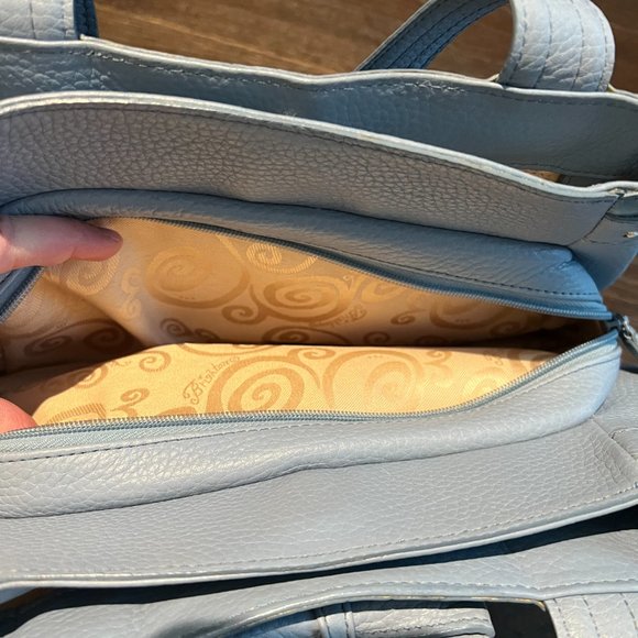 Light Blue Leather Brighton Purse with bow - Picture 3 of 6